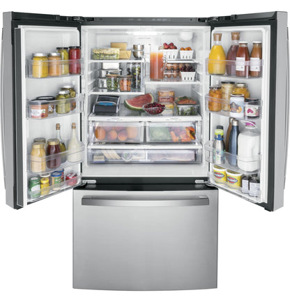 GE APPLIANCES GWE22JYMFS GE(R) ENERGY STAR(R) 21.9 Cu. Ft. Fingerprint Resistant Counter-Depth French-Door Refrigerator - GWE22JYMFS-KT