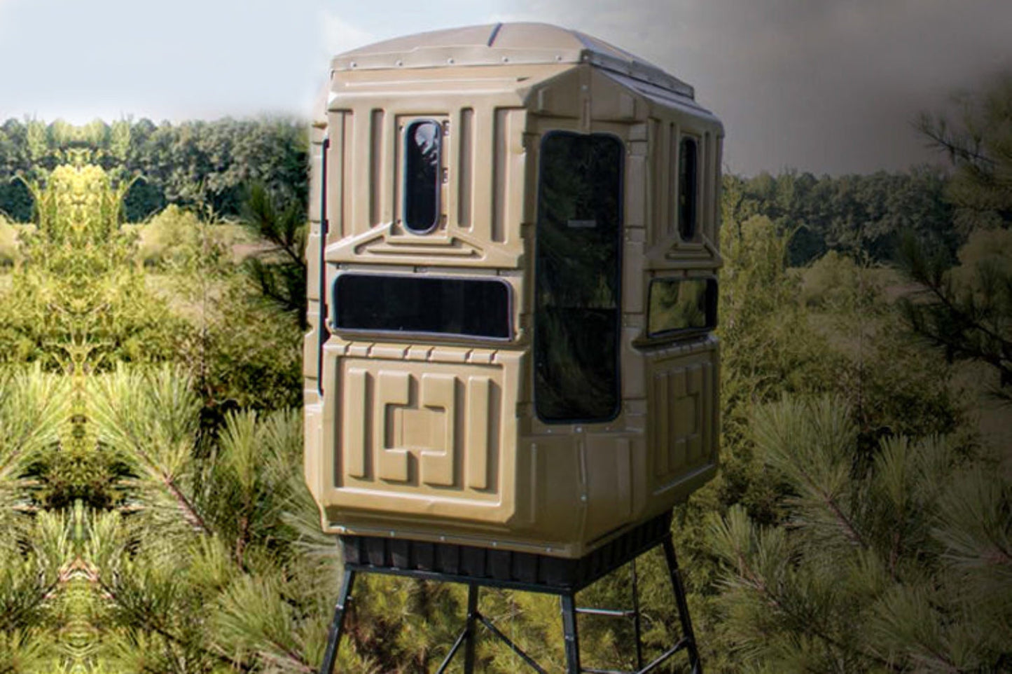 Advantage Hunting Elevated Hunting Blinds Dual Threat Combo With 10' Galvanized QP Kit Advantage Hunting Game Keeper - 5031066