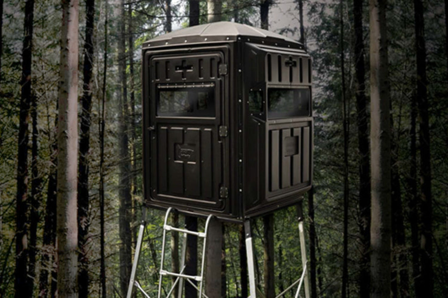 Advantage Hunting 2-Person Elevated Blind Whitetail With 10' Galvanized QP Kit - 503580