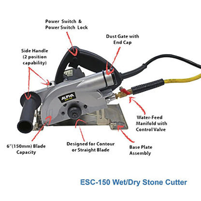 Alpha Tools ESC-150 6" Electric Wet/Dry Stone Cutter - ESC-150