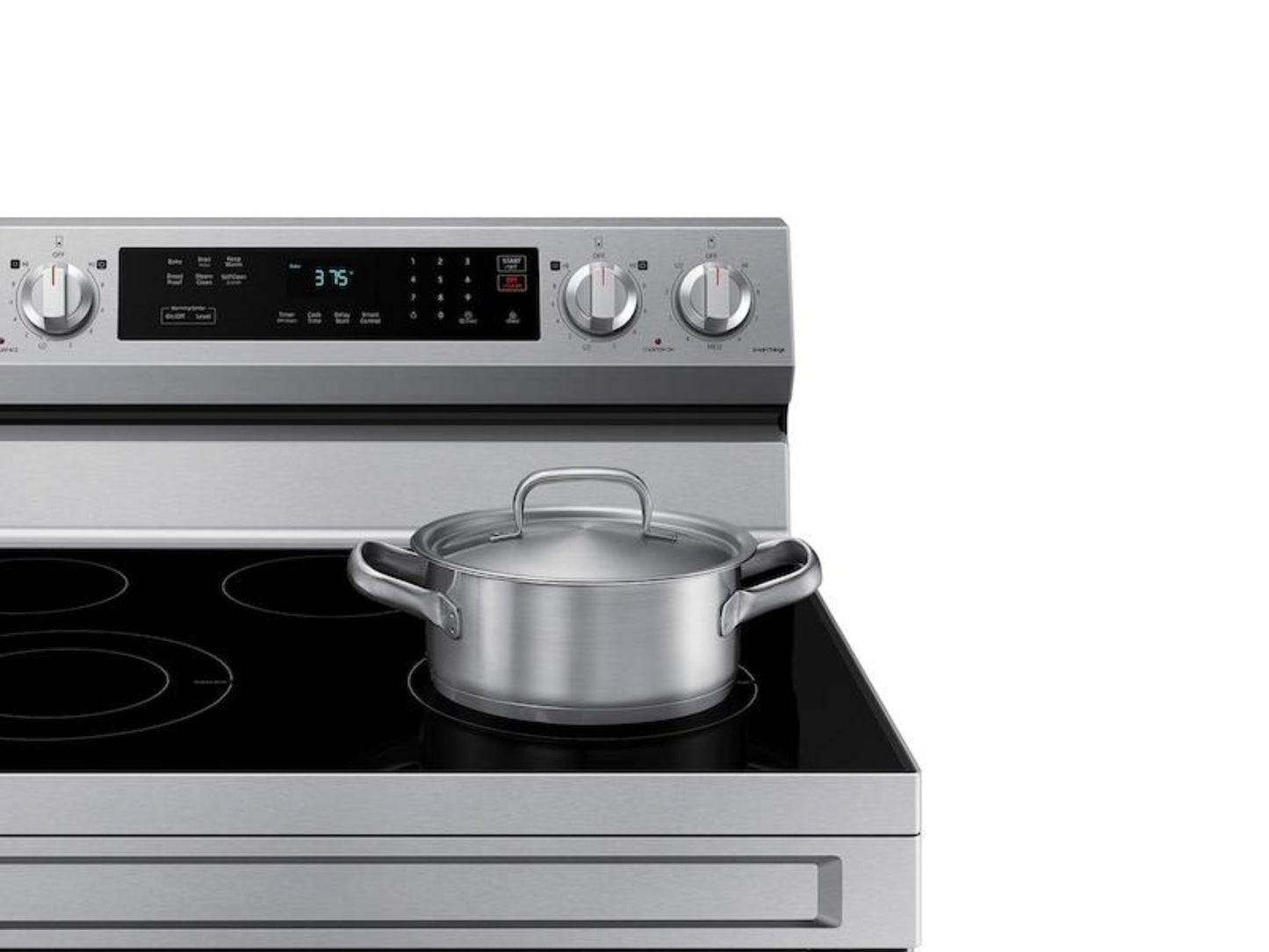 SAMSUNG 6.3 cu. ft. Smart Freestanding Electric Range with Rapid Boil™ & Self Clean in Stainless Steel - NE63A6311SS-KT