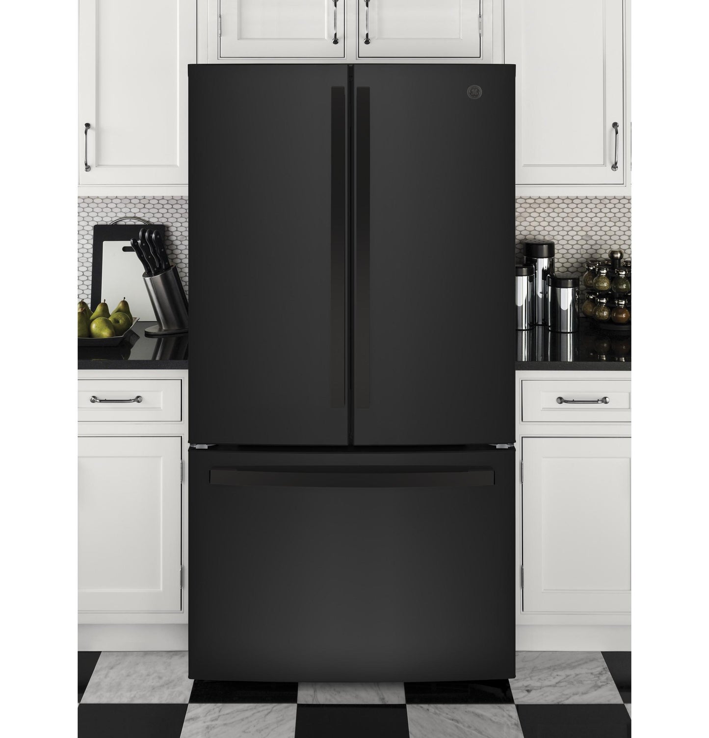 GE APPLIANCES GNE27JGMBB GE® ENERGY STAR® 27.0 Cu. Ft. French-Door Refrigerator - GNE27JGMBB-KT