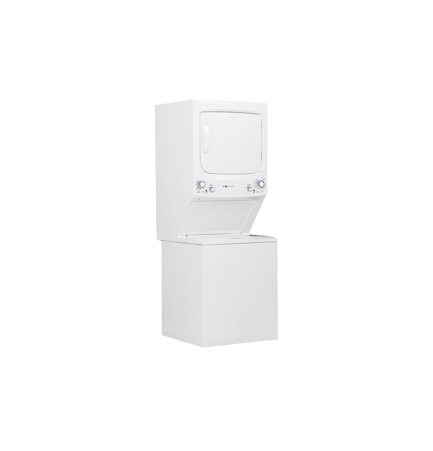 GE Unitized Spacemaker Washer & Electric Dryer, 3.8 cu. ft. Washer - GUD27ESSMWW-KT