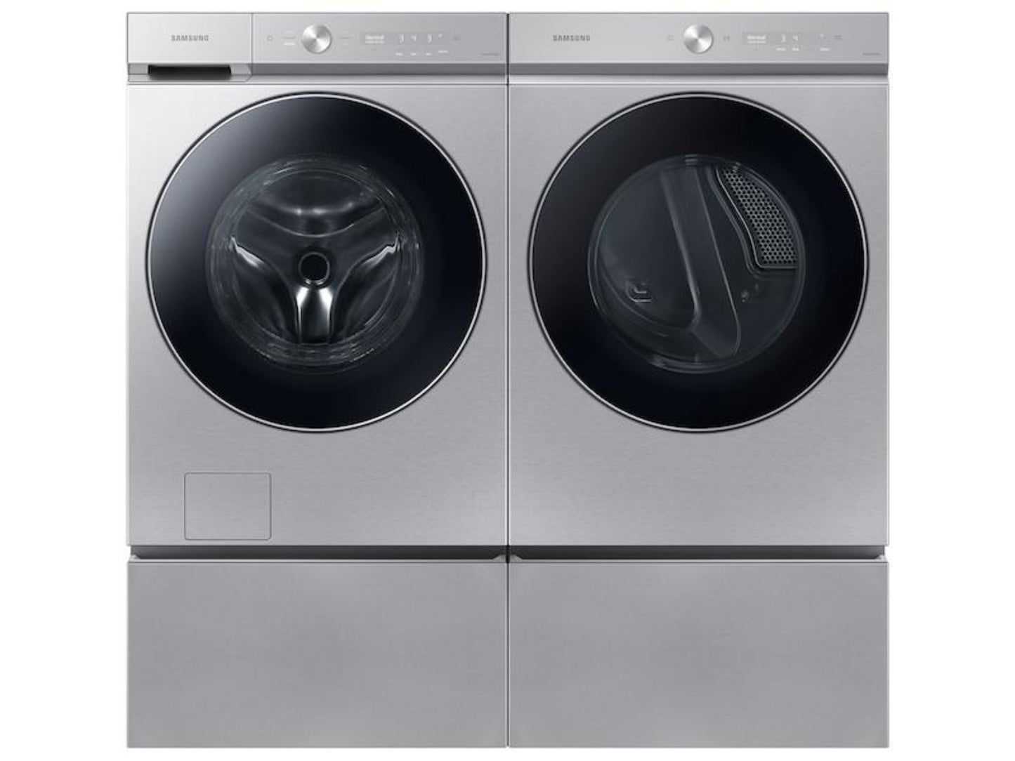 SAMSUNG Bespoke 7.6 cu. ft. Ultra Capacity Electric Dryer with AI Optimal Dry and Super Speed Dry in Silver Steel - DVE53BB8900TA3-KT
