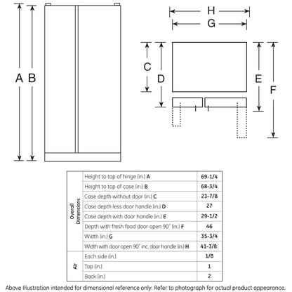 GE APPLIANCES GZS22DGJWW GE® 21.9 Cu. Ft. Counter-Depth Side-By-Side Refrigerator - GZS22DGJWW-KT