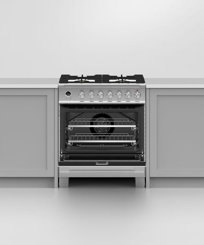 FISHER & PAYKEL OR30SCG6X1 Dual Fuel Range, 30", 4 Burners, Self-cleaning - OR30SCG6X1-KT