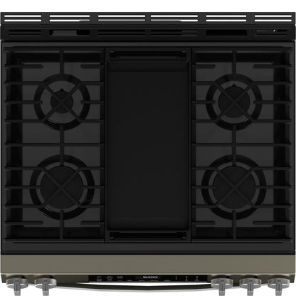 GE APPLIANCES GGS600AVES GE(R) 30" Slide-In Front-Control Convection Gas Range with No Preheat Air Fry and EasyWash(TM) Oven Tray - GGS600AVES-KT