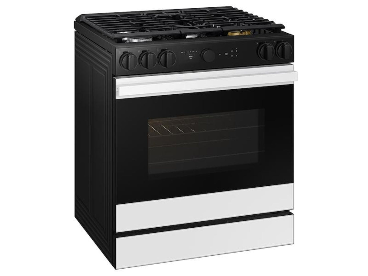 SAMSUNG Bespoke 6.0 cu. ft. Smart Slide-In Gas Range with Air Sous Vide & Air Fry in White Glass - NSG6DB850012-KT