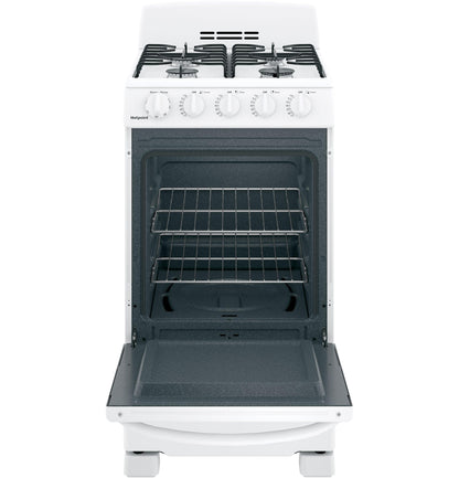 HOTPOINT 20" Front-Control Free-Standing Gas Range with Sealed Burners - RGAS200DMWW-KT