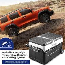 Load image into Gallery viewer, AOBOSI Portable Refrigerator on Wheels Dual Door Dual Zone 60qt/57L - J57
