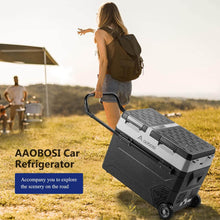 Load image into Gallery viewer, AOBOSI Portable Refrigerator on Wheels Dual Door Dual Zone 60qt/57L - J57
