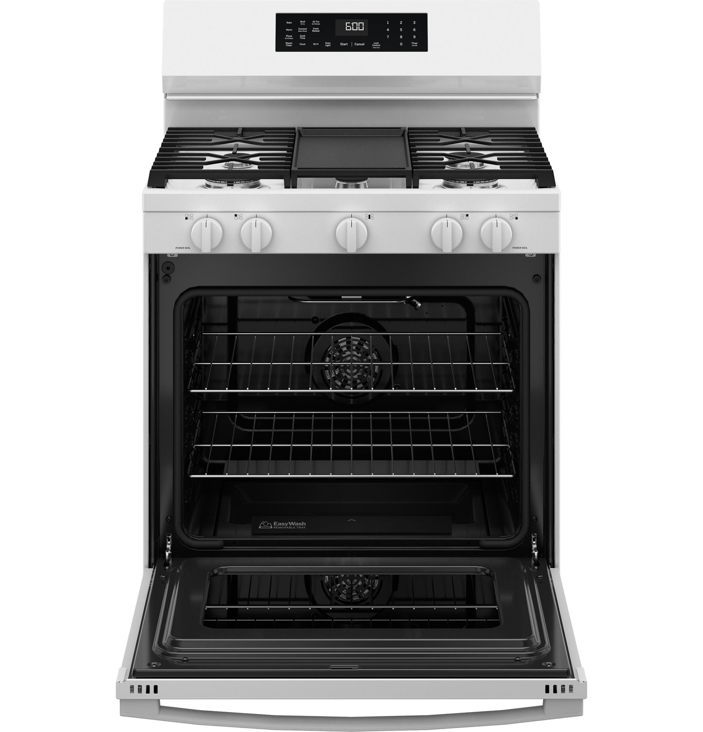 GE APPLIANCES GGF600AVWW GE(R) 30" Free-Standing Gas Convection Range with No Preheat Air Fry and EasyWash(TM) Oven Tray - GGF600AVWW-KT