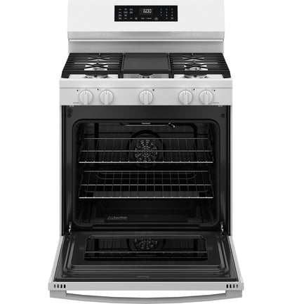 GE APPLIANCES GGF600AVWW GE(R) 30" Free-Standing Gas Convection Range with No Preheat Air Fry and EasyWash(TM) Oven Tray - GGF600AVWW-KT