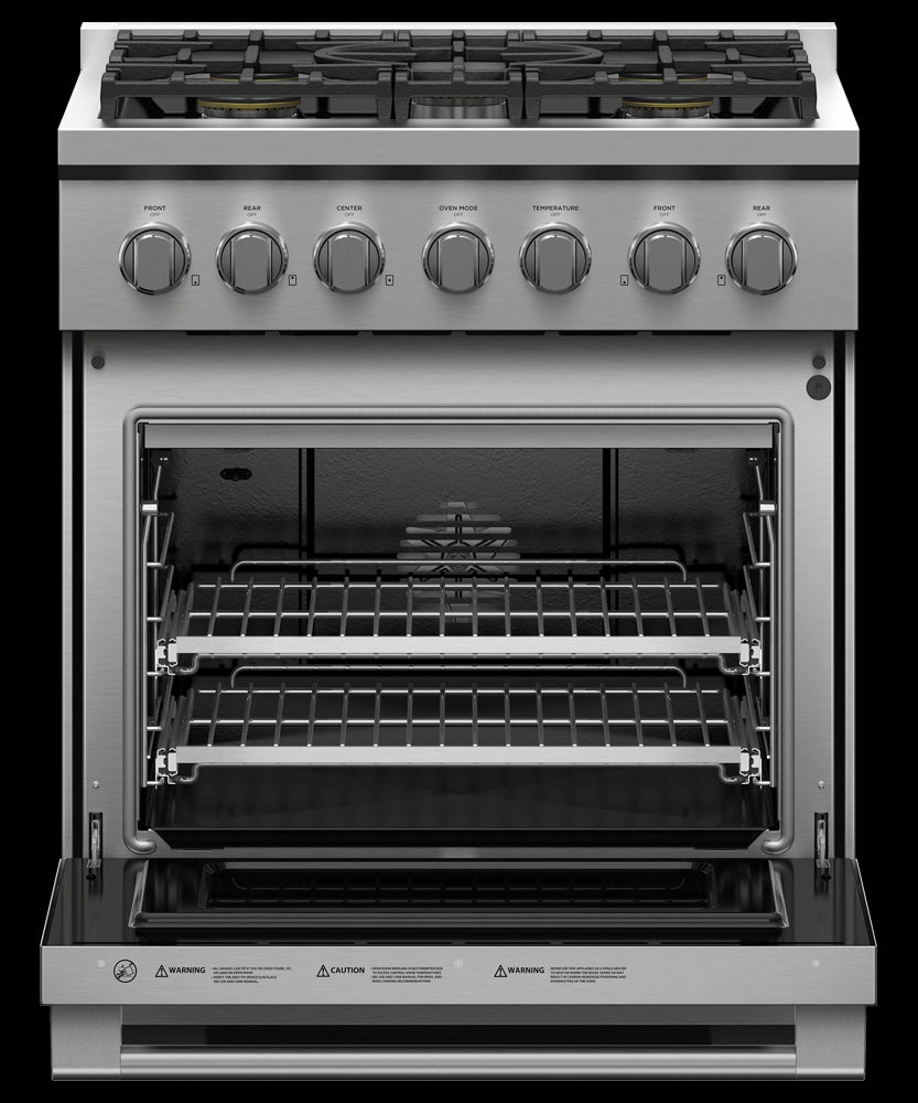 FISHER & PAYKEL RGV3305N Gas Range, 30", 5 Burners - RGV3305N-KT