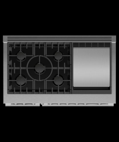 FISHER & PAYKEL RGV3485GDL Gas Range, 48", 5 Burners with Griddle, LPG - RGV3485GDL-KT