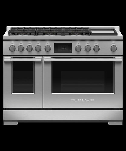 FISHER & PAYKEL RDV3486GDN Dual Fuel Range, 48", 6 Burners with Griddle - RDV3486GDN-KT