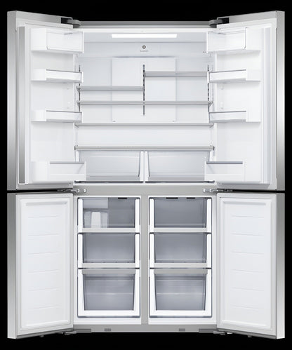 FISHER & PAYKEL RF203QDUVX1 Freestanding Quad Door Refrigerator Freezer, 36", 18.9 cu ft, Ice & Water - RF203QDUVX1-KT