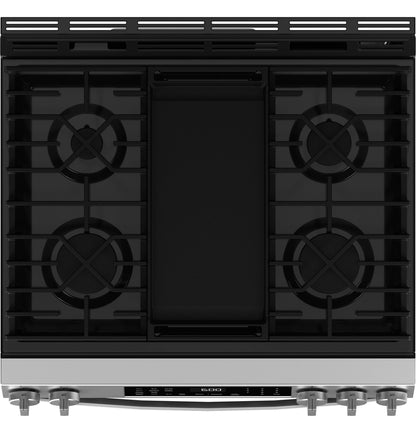 GE APPLIANCES GGS600AVFS GE(R) 30" Slide-In Front-Control Convection Gas Range with No Preheat Air Fry and EasyWash(TM) Oven Tray - GGS600AVFS-KT