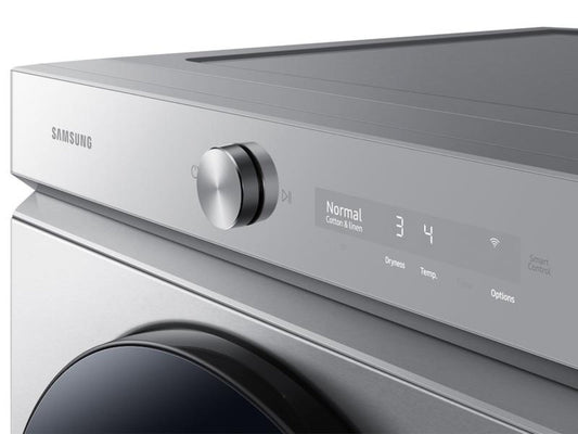 SAMSUNG Bespoke 7.6 cu. ft. Ultra Capacity Electric Dryer with Super Speed Dry and AI Smart Dial in Silver Steel - DVE53BB8700TA3-KT
