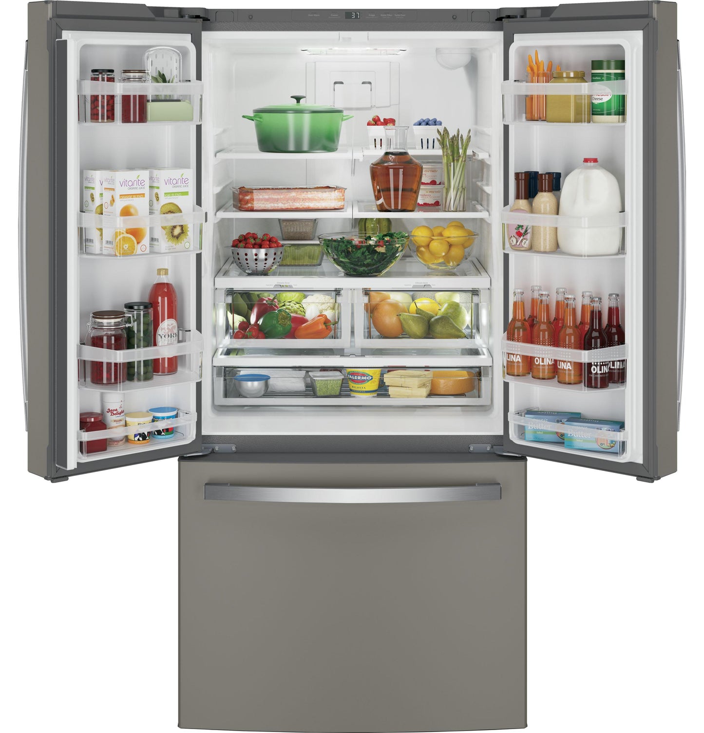 GE APPLIANCES GNE25JMKES GE® ENERGY STAR® 24.7 Cu. Ft. French-Door Refrigerator - GNE25JMKES-KT