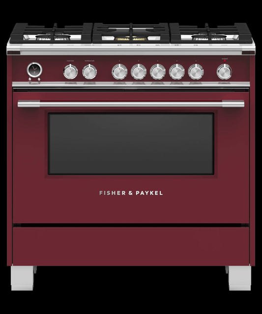 FISHER & PAYKEL OR36SCG6R1 Dual Fuel Range, 36", 5 Burners, Self-cleaning - OR36SCG6R1-KT