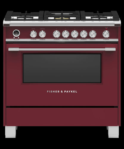 FISHER & PAYKEL OR36SCG6R1 Dual Fuel Range, 36", 5 Burners, Self-cleaning - OR36SCG6R1-KT