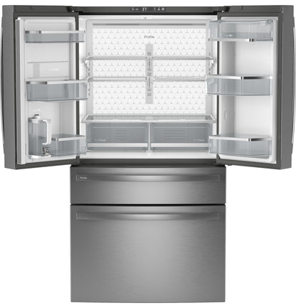 GE 23.2 Cu. Ft. Smart 4-Door French-Door Fridge, Counter-Depth - PJE23BYWFS-KT
