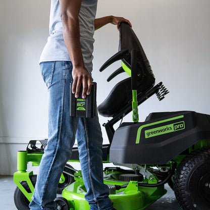 Greenworks 80V 42" Cordless Battery CrossoverZ Zero Turn Lawn Mower w/ Twelve (12) 4.0Ah Batteries and Three (3) Dual Port Turbo Chargers - 7409402