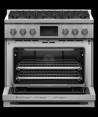 FISHER & PAYKEL RDV3366N Dual Fuel Range, 36", 6 Burners, Self-cleaning - RDV3366N-KT
