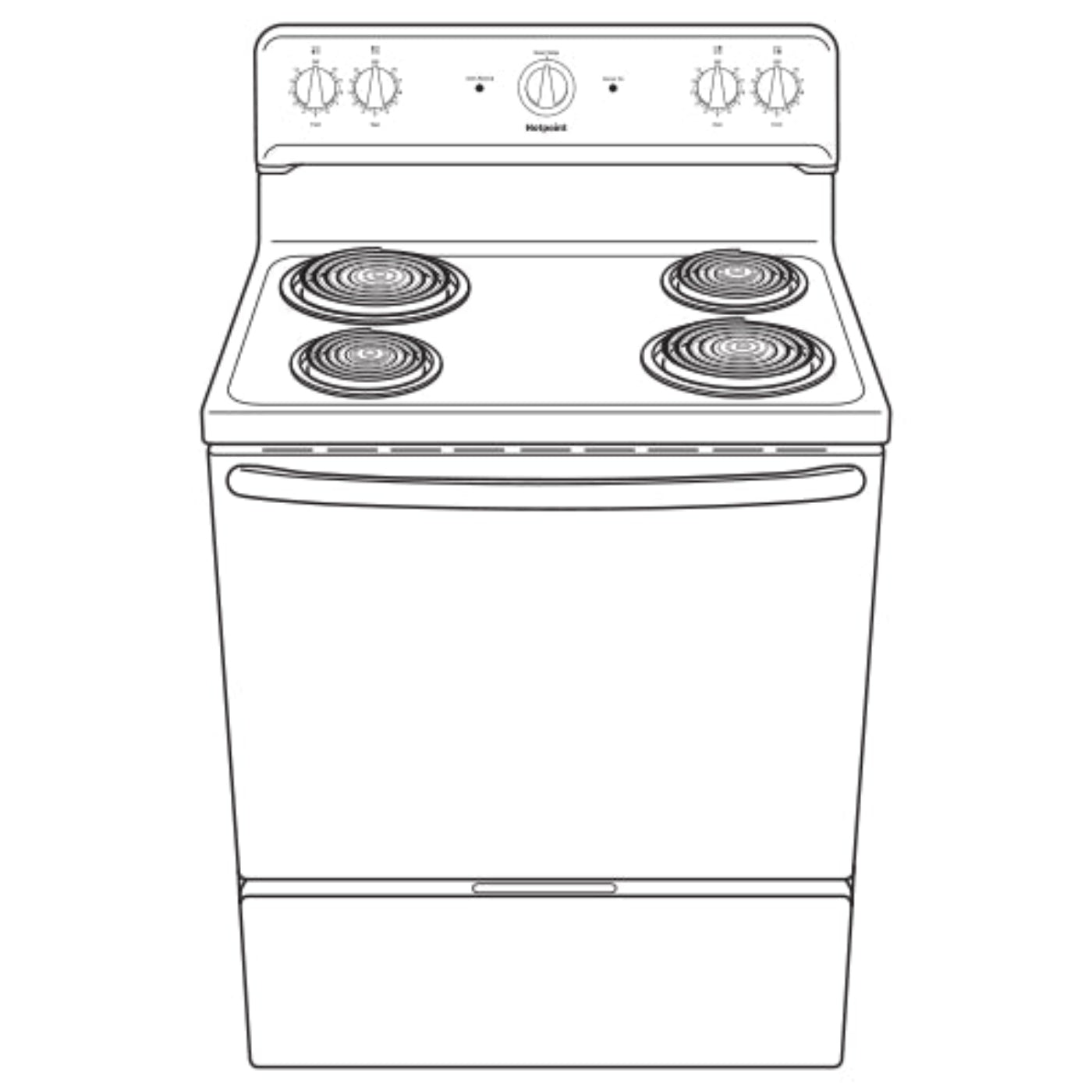 HOTPOINT 30" Free-Standing Electric Range - RBS160DMWW-KT
