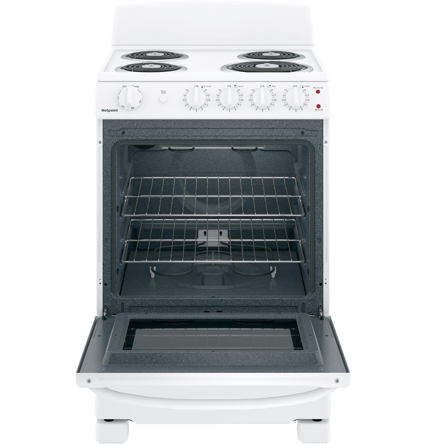HOTPOINT RAS240DMWW Hotpoint 24" Electric Free-Standing Front-Control Range - RAS240DMWW-KT