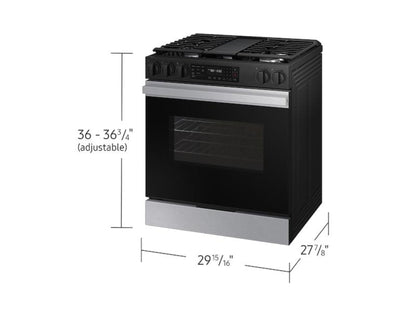 SAMSUNG Bespoke 6.0 cu. ft. Smart Slide-In Gas Range with Air Fry & Precision Knobs in Stainless Steel - NSG6DG8300SR-KT