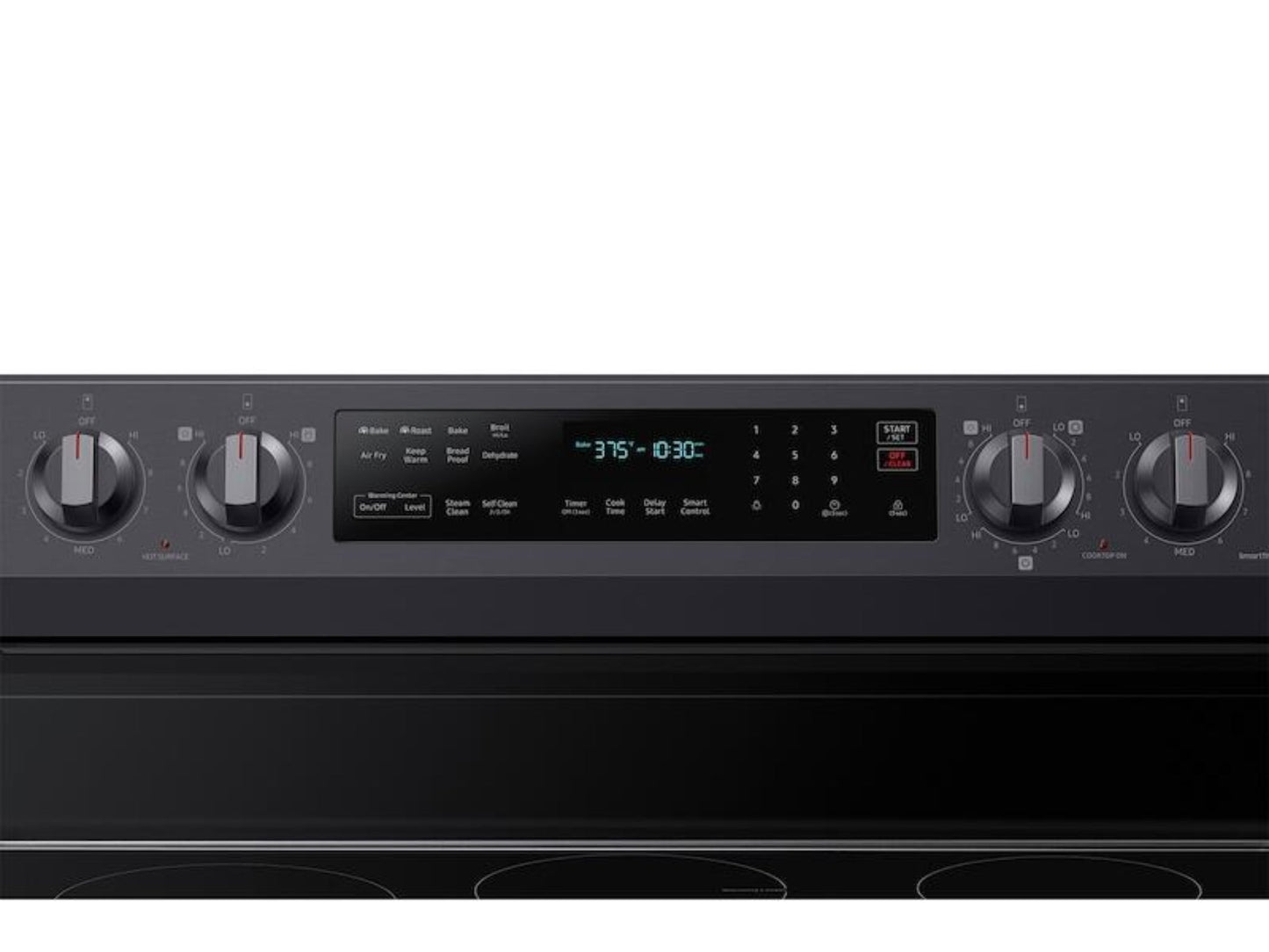 SAMSUNG 6.3 cu. ft. Smart Freestanding Electric Range with No-Preheat Air Fry, Convection+ & Griddle in Black Stainless Steel - NE63A6711SG-KT