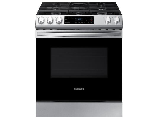 SAMSUNG 6.0 cu ft. Smart Slide-in Gas Range in Stainless Steel - NX60T8111SS-KT
