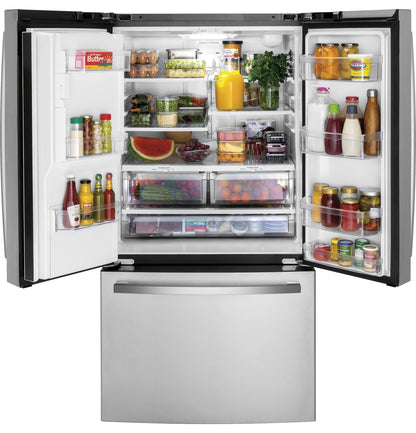 GE APPLIANCES GYE21JYMFS GE(R) ENERGY STAR(R) 20.6 Cu. Ft. Fingerprint Resistant Counter-Depth French-Door Refrigerator - GYE21JYMFS-KT