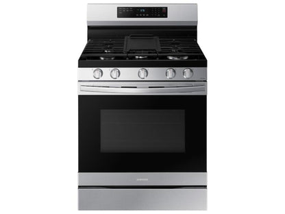 SAMSUNG 6.0 cu. ft. Smart Freestanding Gas Range with No-Preheat Air Fry & Convection in Stainless Steel - NX60A6511SS-KT