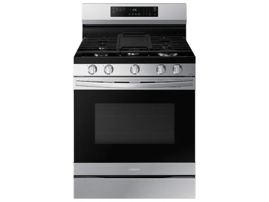 SAMSUNG 6.0 cu. ft. Smart Freestanding Gas Range with No-Preheat Air Fry & Convection in Stainless Steel - NX60A6511SS-KT