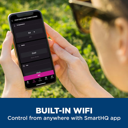 GE APPLIANCES APWD07JASG GE(R) 7,500 BTU Smart Portable Air Conditioner with Dehumidifier and Remote, Grey - APWD07JASG-KT