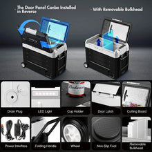 Load image into Gallery viewer, AOBOSI Portable Fridge on Wheels with Foldable Handles 59qt/55L - CE-EA55-BKW

