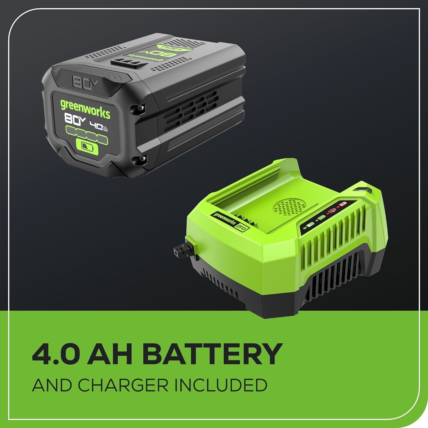Greenworks 80V 21" Brushless 3-in-1 Push Lawn Mower w/ 4.0Ah Battery & Charger - 2501202