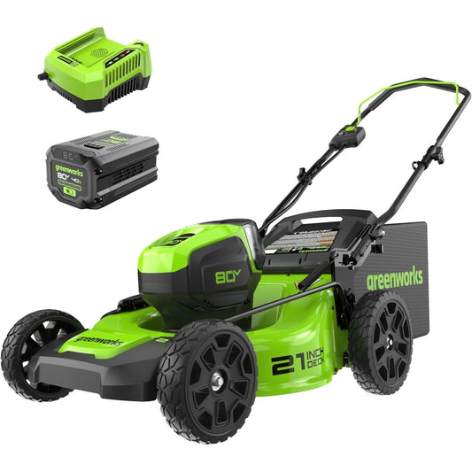 Greenworks 80V 21" Brushless 3-in-1 Push Lawn Mower w/ 4.0Ah Battery & Charger - 2501202