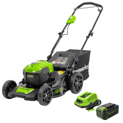Greenworks 40V 20" Cordless Battery 3-in-1 Push Lawn Mower w/ 4.0Ah Battery & Charger - 2516302