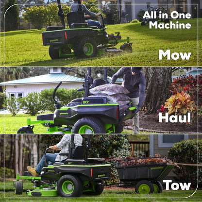 Greenworks 80V 60" MaximusZ Zero Turn Lawn Mower w/ (4) 8Ah Batteries, (2) 16Ah Batteries & 1.5kW Wall Charger - 7423502