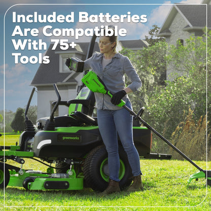 Greenworks 80V 60" MaximusZ Zero Turn Lawn Mower w/ (4) 8Ah Batteries, (2) 16Ah Batteries & 1.5kW Wall Charger - 7423502