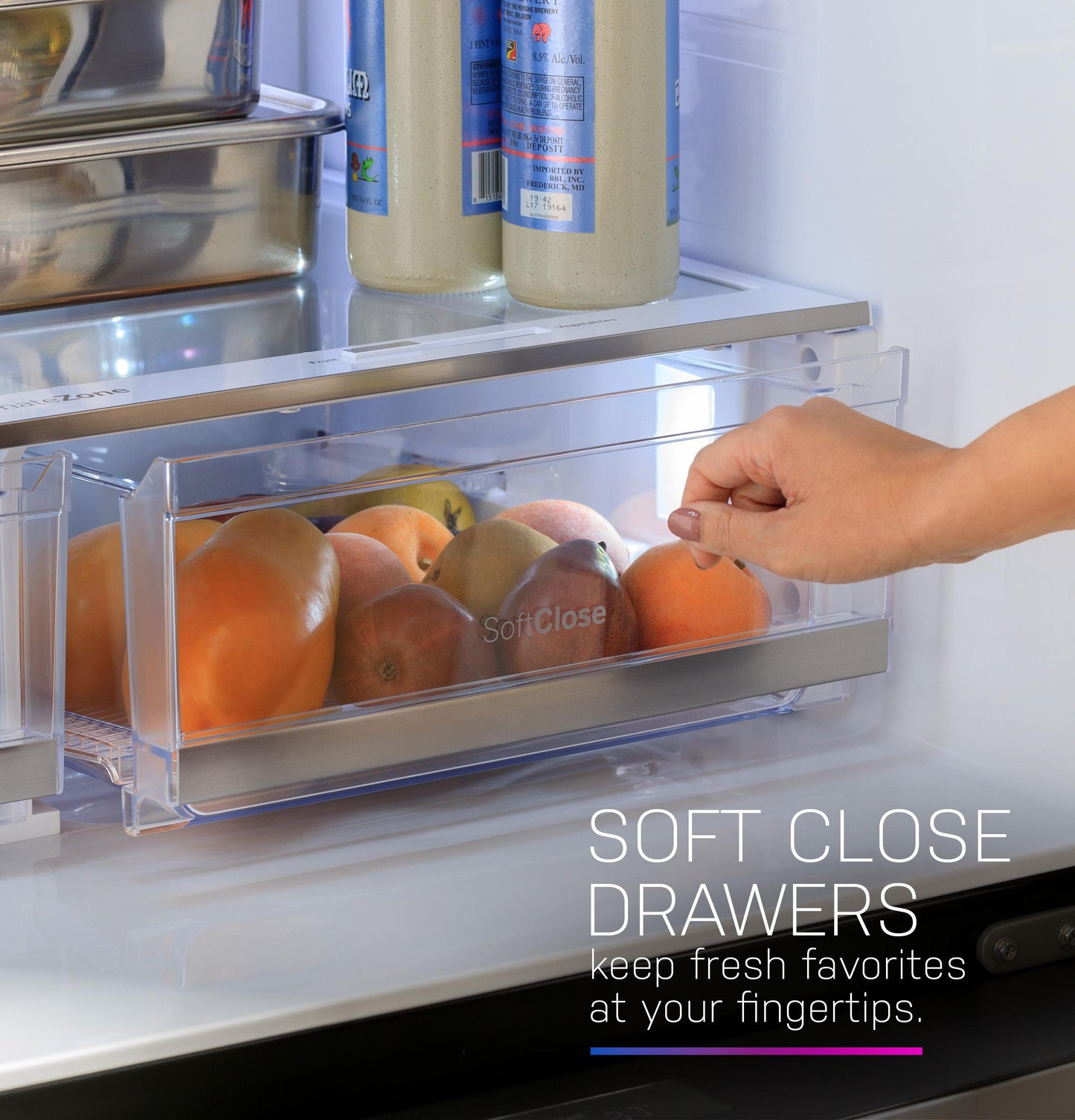 GE 23.2 Cu. Ft. Smart 4-Door French-Door Fridge, Counter-Depth - PJE23BYWFS-KT