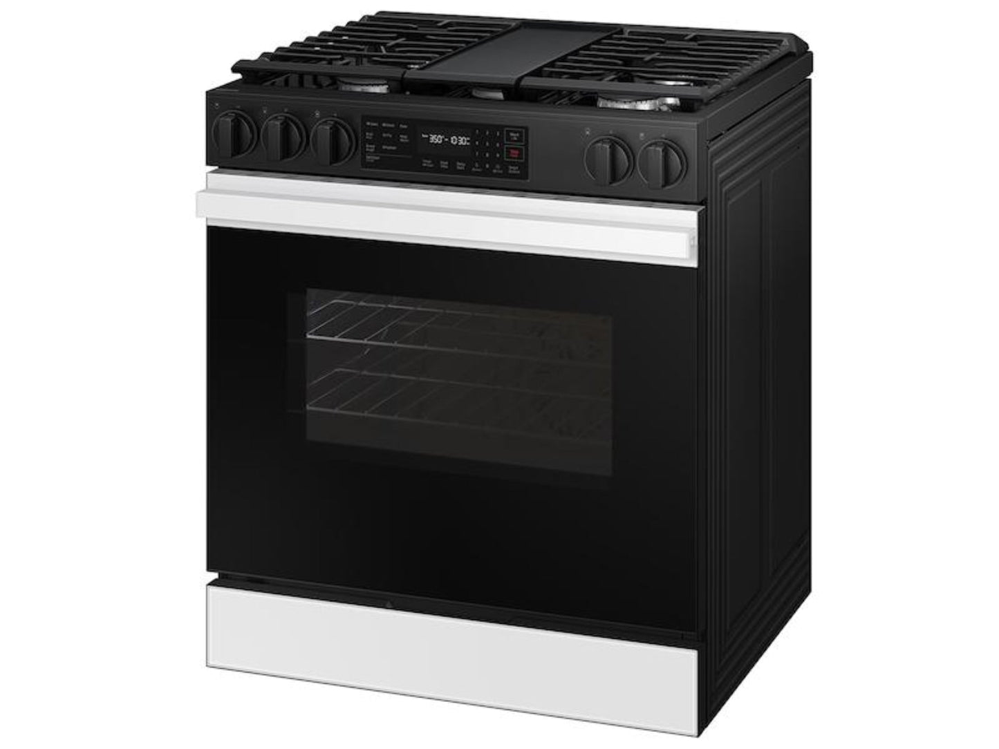 SAMSUNG Bespoke 6.0 cu. ft. Smart Slide-In Gas Range with Air Fry & Precision Knobs in White Glass - NSG6DB830012-KT
