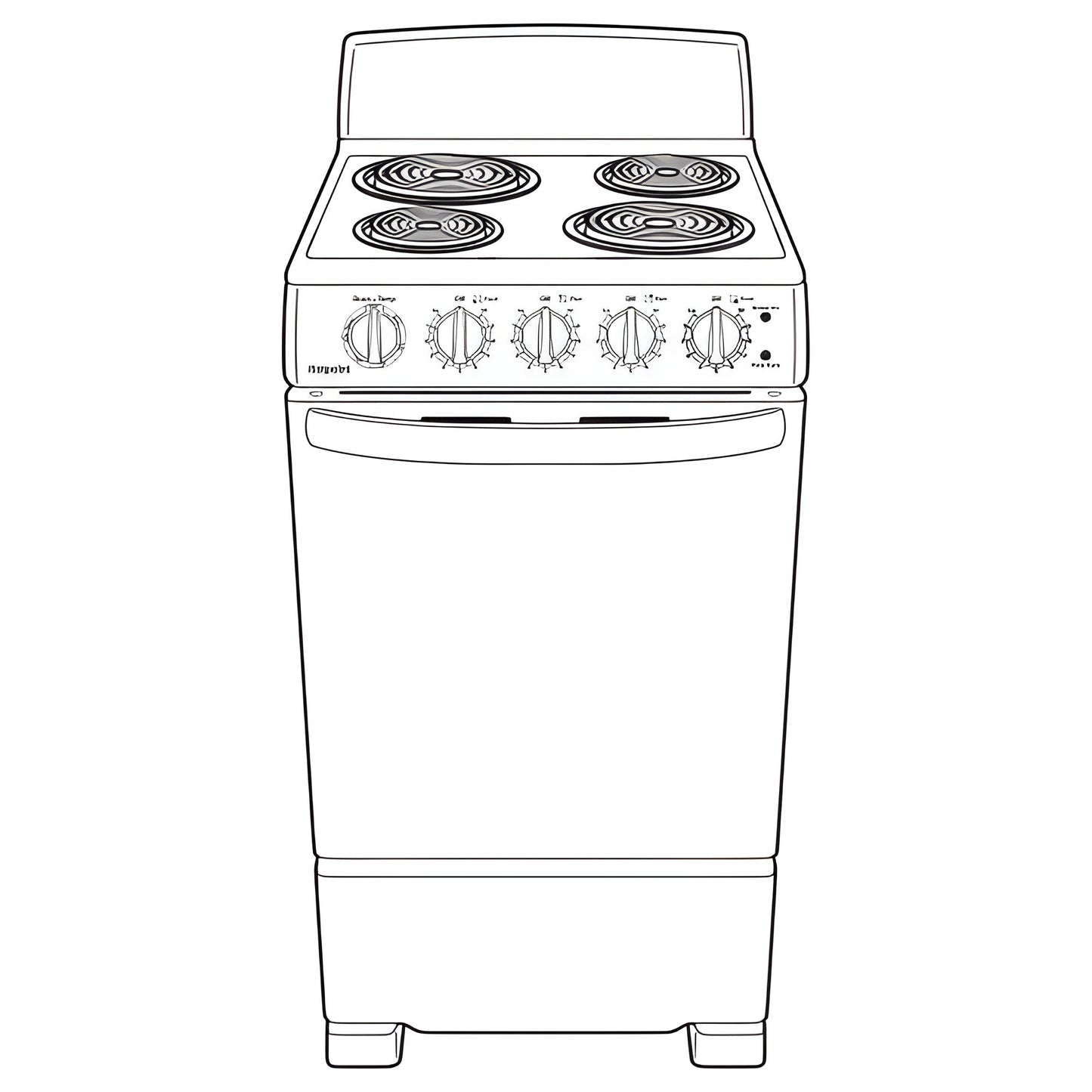 HOTPOINT 20" Electric Free-Standing Front-Control Electric Range - RAS200DMWW-KT