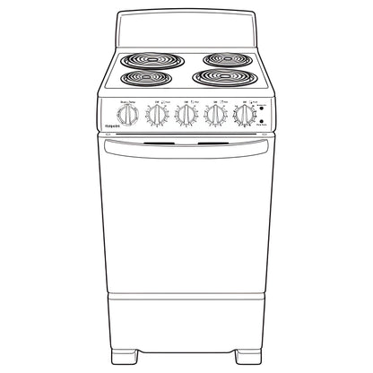 HOTPOINT 20" Electric Free-Standing Front-Control Electric Range - RAS200DMWW-KT