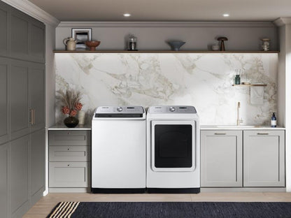 SAMSUNG  7.4 cu. ft. Smart Electric Dryer with Steam Sanitize+ in White - DVE55CG7100W-KT