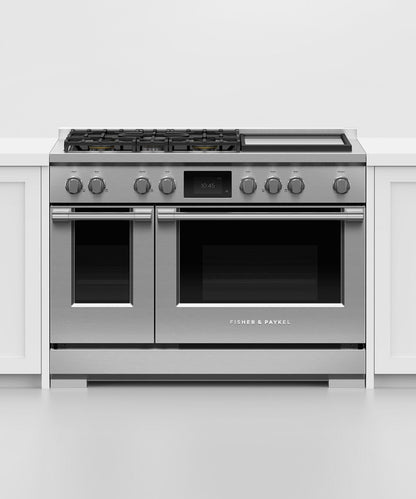 FISHER & PAYKEL RDV3485GDL Dual Fuel Range, 48", 5 Burners with Griddle, Self-cleaning, LPG - RDV3485GDL-KT